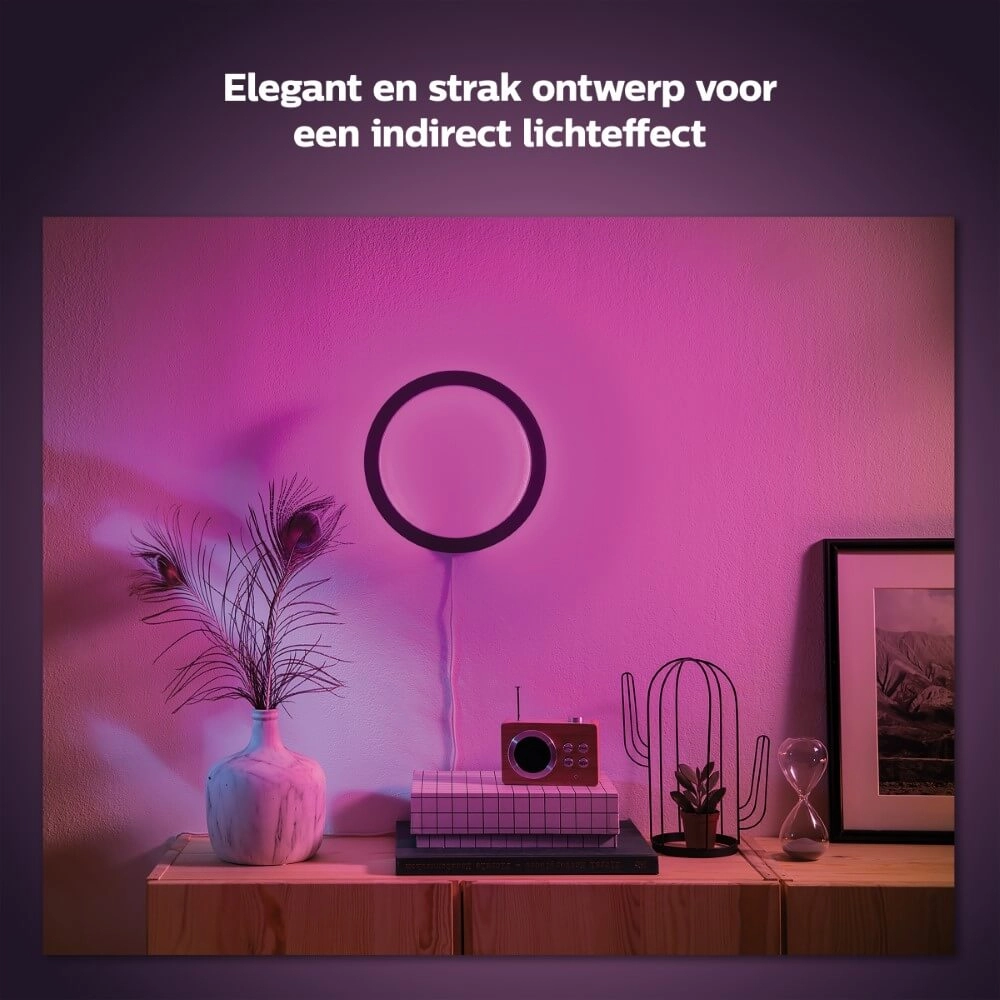 Applique Cirle Hue Sana - White and Color noir Philips 8719514343382