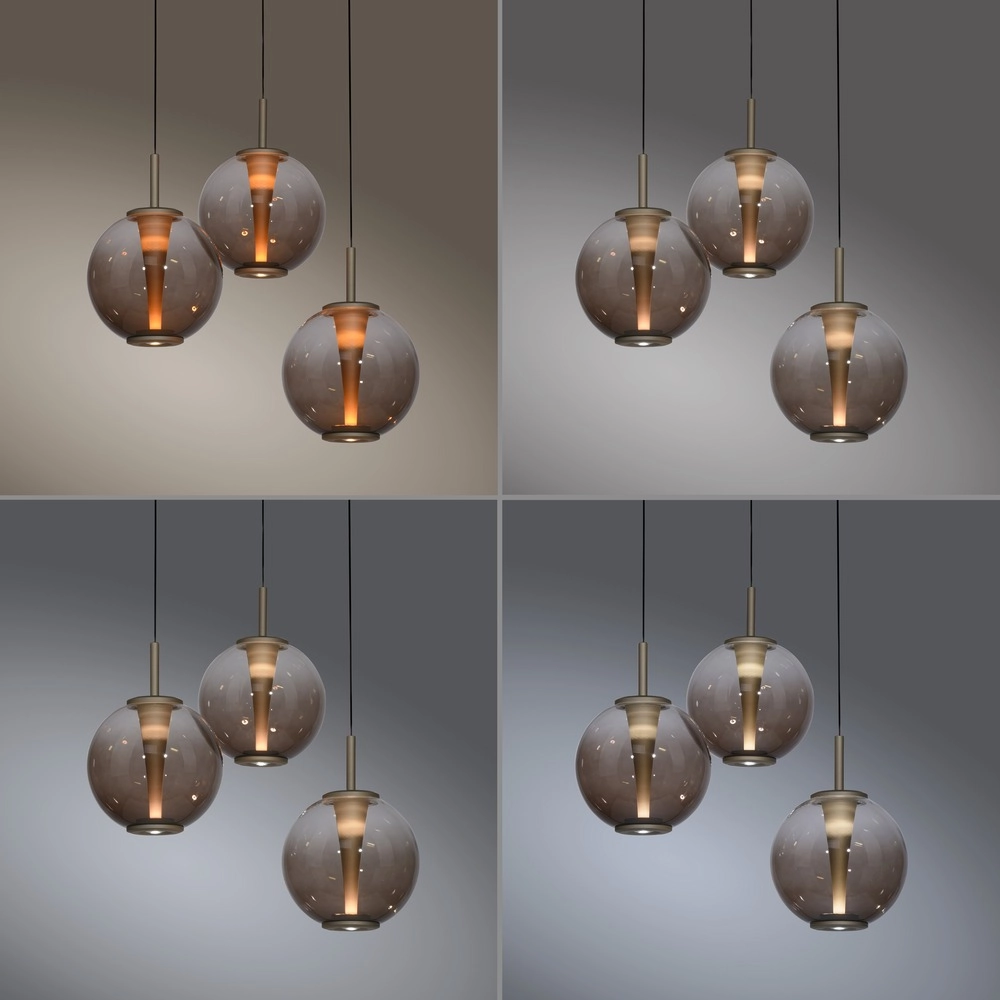 Lampe pendante Vide Pure E-Infinty Bronce avec verre ambré Paul Neuhaus 4012248398166