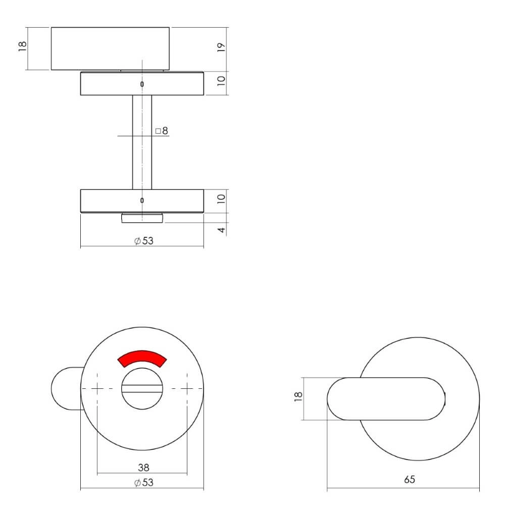 Fermeture des toilettes Tira Bouton de confort en acier inoxydable Intersteel 8714186483619