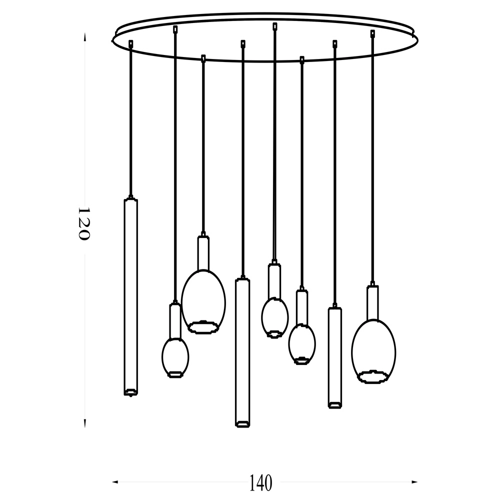 Suspension design Lyon Verre ambré Searchlight 5053423296371