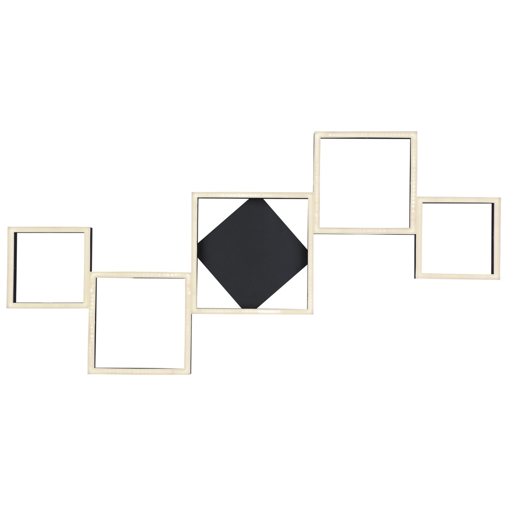 Lampe de plafond moderne Kurio carrés noirs Globo 9007371411788
