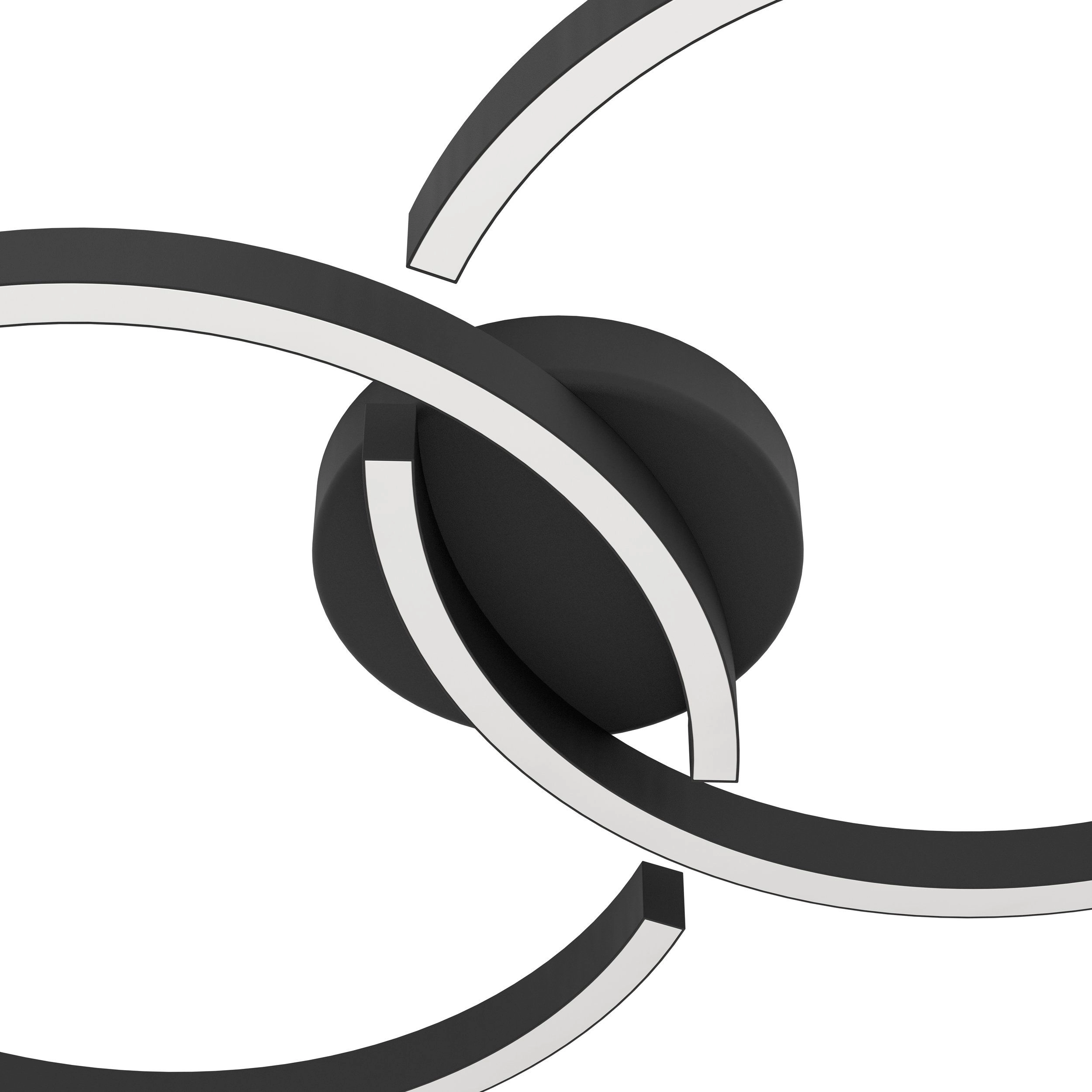 Plafonnier LED noir Amandolo 2 anneaux Eglo 9008606275076