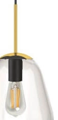 Lampe à suspension en verre Pear Short Ø 22cm doré avec verre clair Lyora 5903139867399