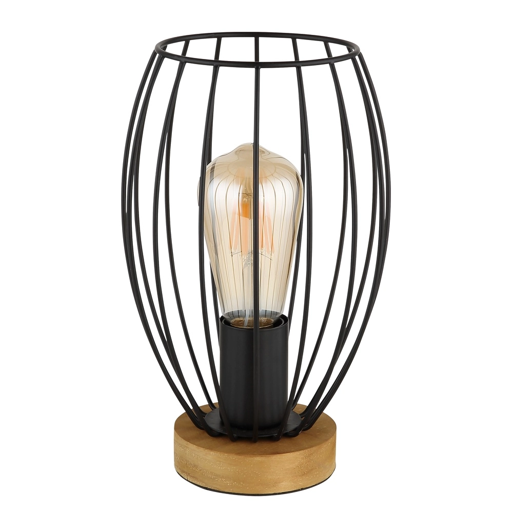Lampe de table Berti Bois avec du noir Globo 9007371583324