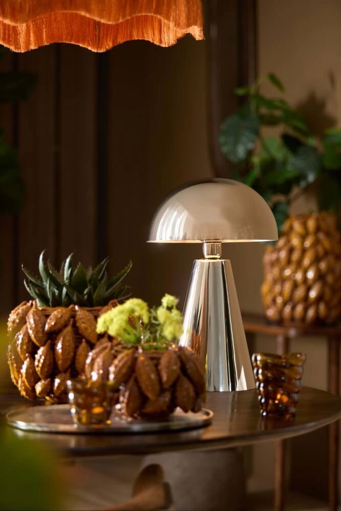 Lampe de table design Surrina gris argenté Ø 26cm Lampe de table design Surrina gris argenté Ø 26cm