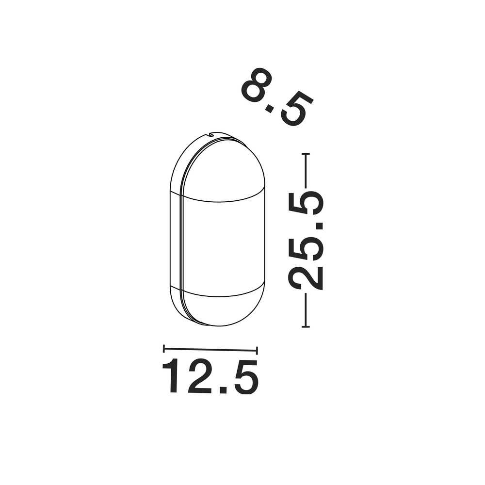 Applique murale ovale Amel Anthracite classique Lyora 5212017449382