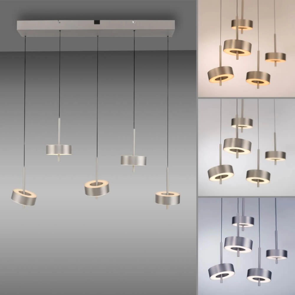 Lampe suspendue 5 lumières Q-Rotate en aluminium moderne Paul Neuhaus 4012248383186