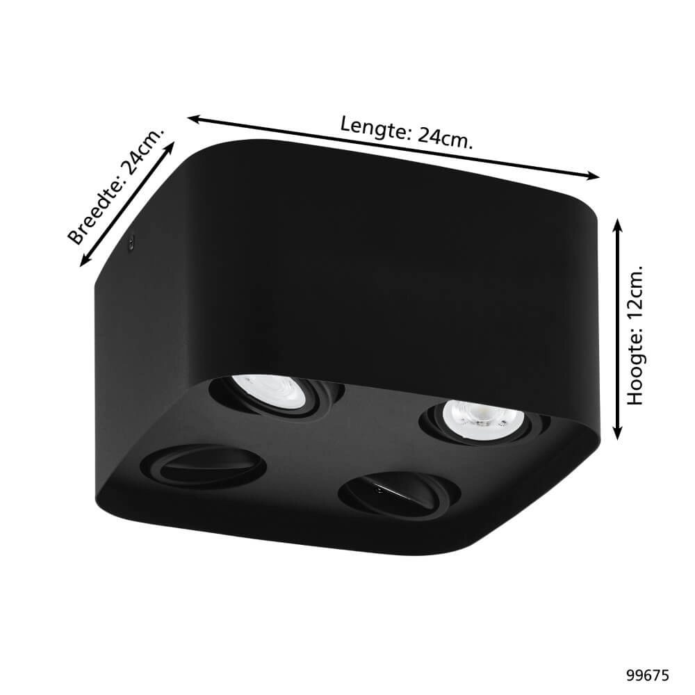 Spot en saillie Zigbee Caminales-Z 4 lumières noir Eglo 9002759996758