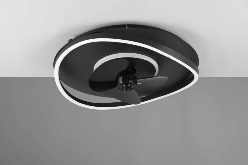 Ventilateur de plafond LED noir Sortland Trio 4017807606027