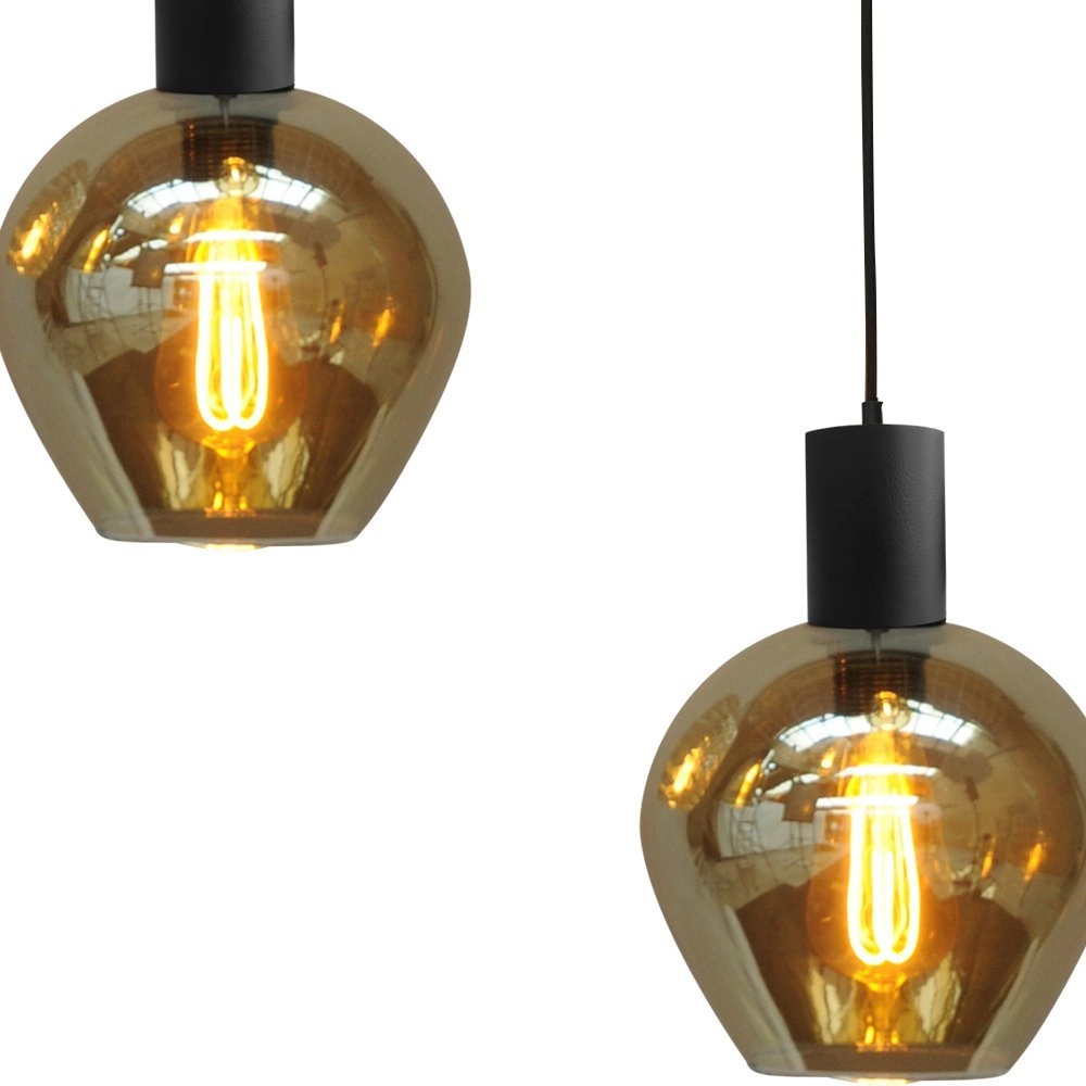 Lampe suspendue noire pour salle à manger Bounty Verre rond à 5 lumières Masterlight 8718121248479