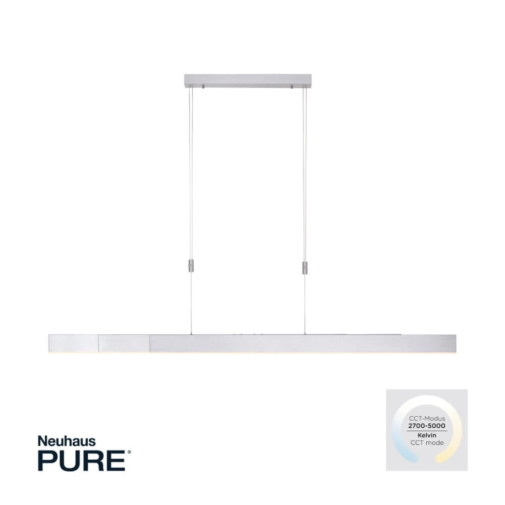 Lampe suspendue LED Pure-Moto métal brossé Paul Neuhaus 4012248363775