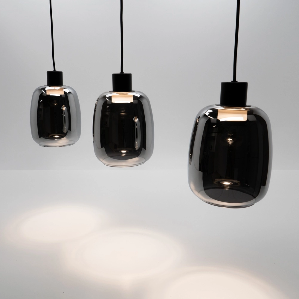 Lampe suspendue fumée Molochio-Z LED 3x - Zigbee Eglo 9008606312832