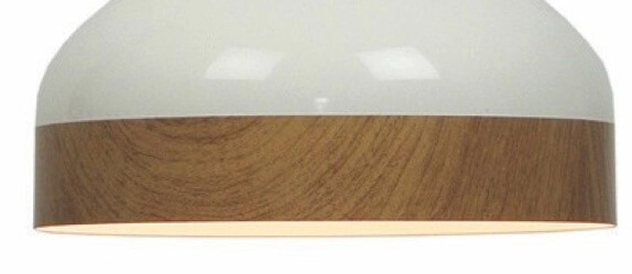 Suspension Ø 45cm Moondrop 30cm blanc avec bois marron Artdelight 8719831730933