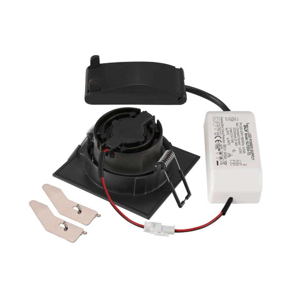 Spot LED carré New Tria 68 noir - 3000K - 750lm - 60g SLV 4024163277679