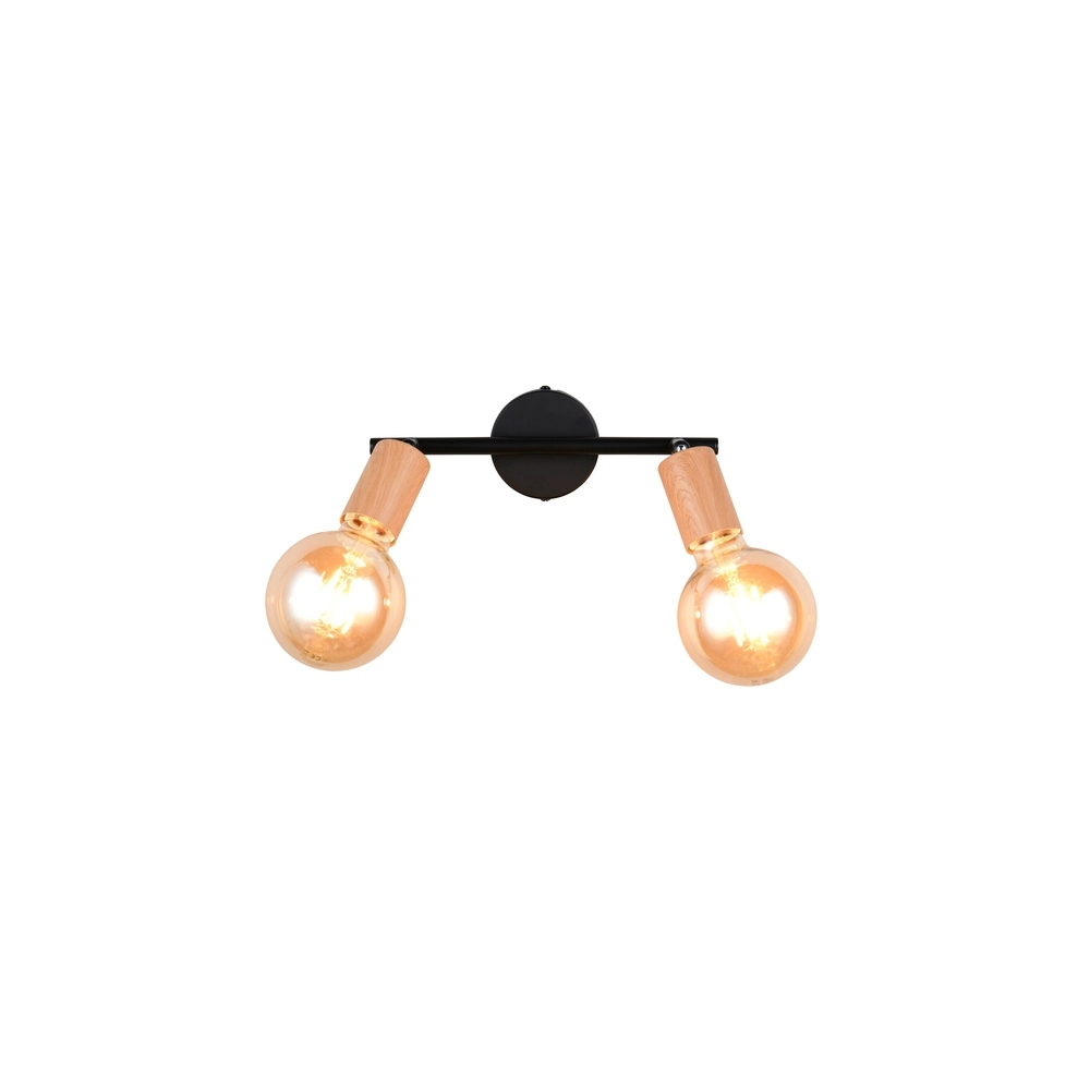 Lampe de plafond Lamego Double noir avec bois Trio 4017807670875