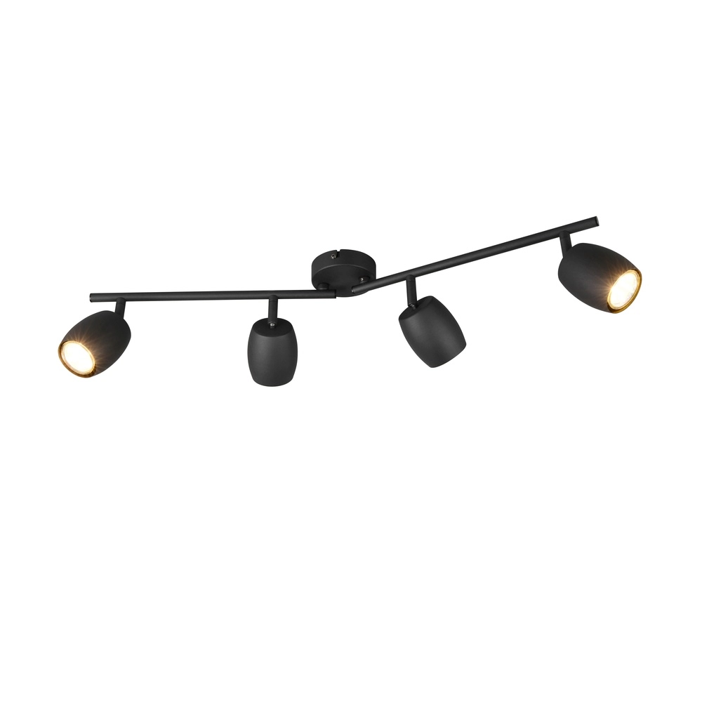 Plafonnier Nancy 4 lumières noir Trio 4017807657005