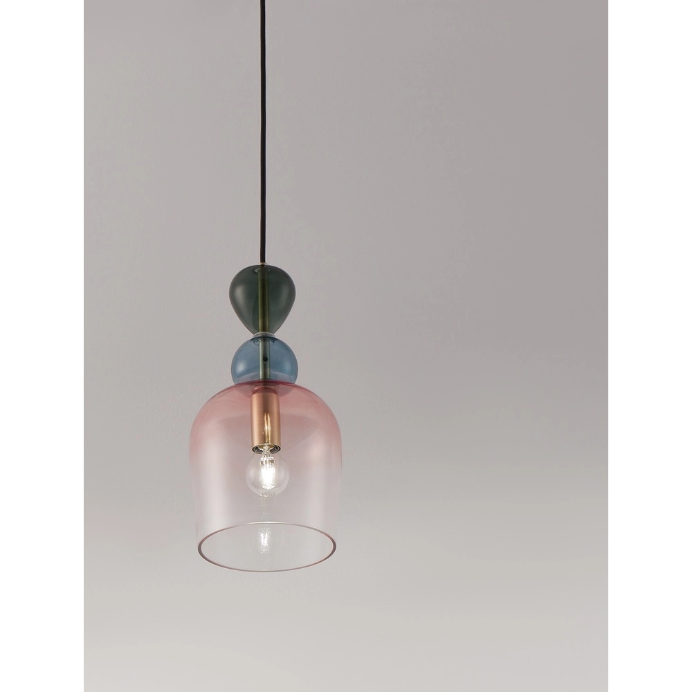 Suspension colorée Murano rose Lyora 5212017434197