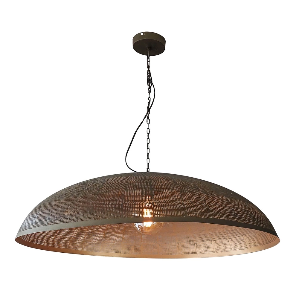 Lampe suspendue en treillis métallique Cosmic Ø 92cm - bronze cuivré Lyora 8716803511071