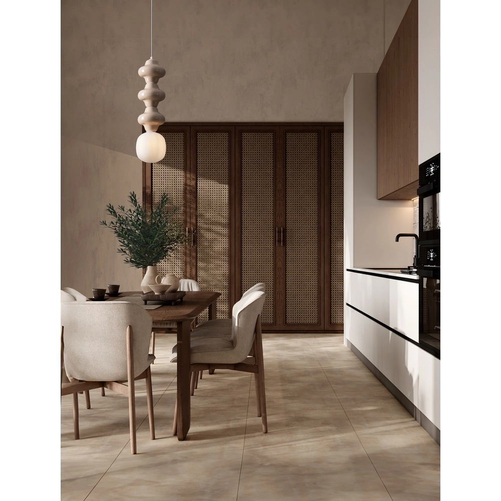 Suspension Clio L céramique jaune avec verre blanc Lyora 5212017461353