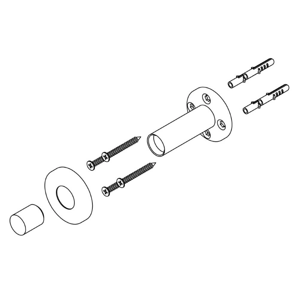 Butoir Stelo paroi avec rosace en acier inoxydable Intersteel 8714186053461