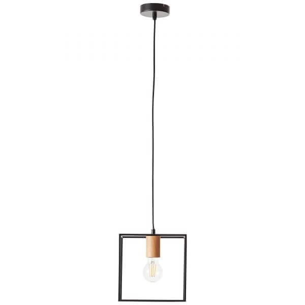 Lampe suspendue Arica noir avec du bois Brilliant 4004353393013