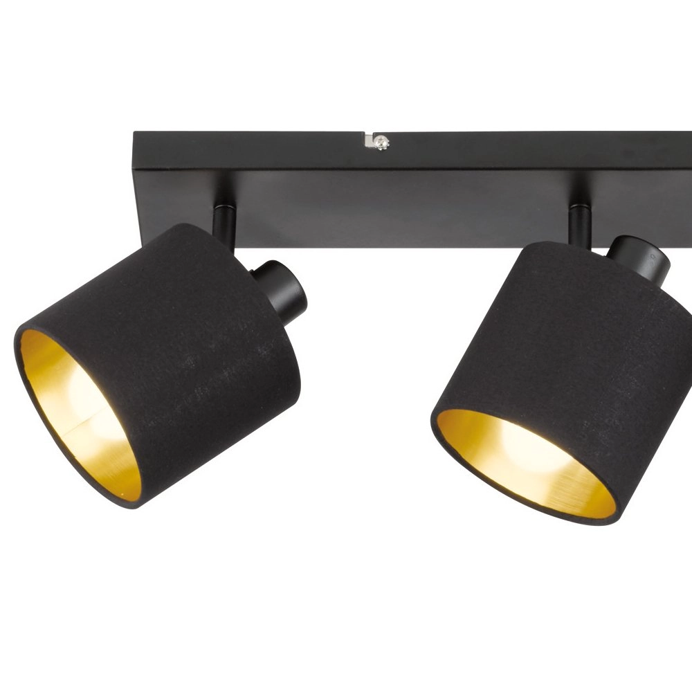 Spot de plafond Tommy 4 lumières noir avec or Trio 4017807388985