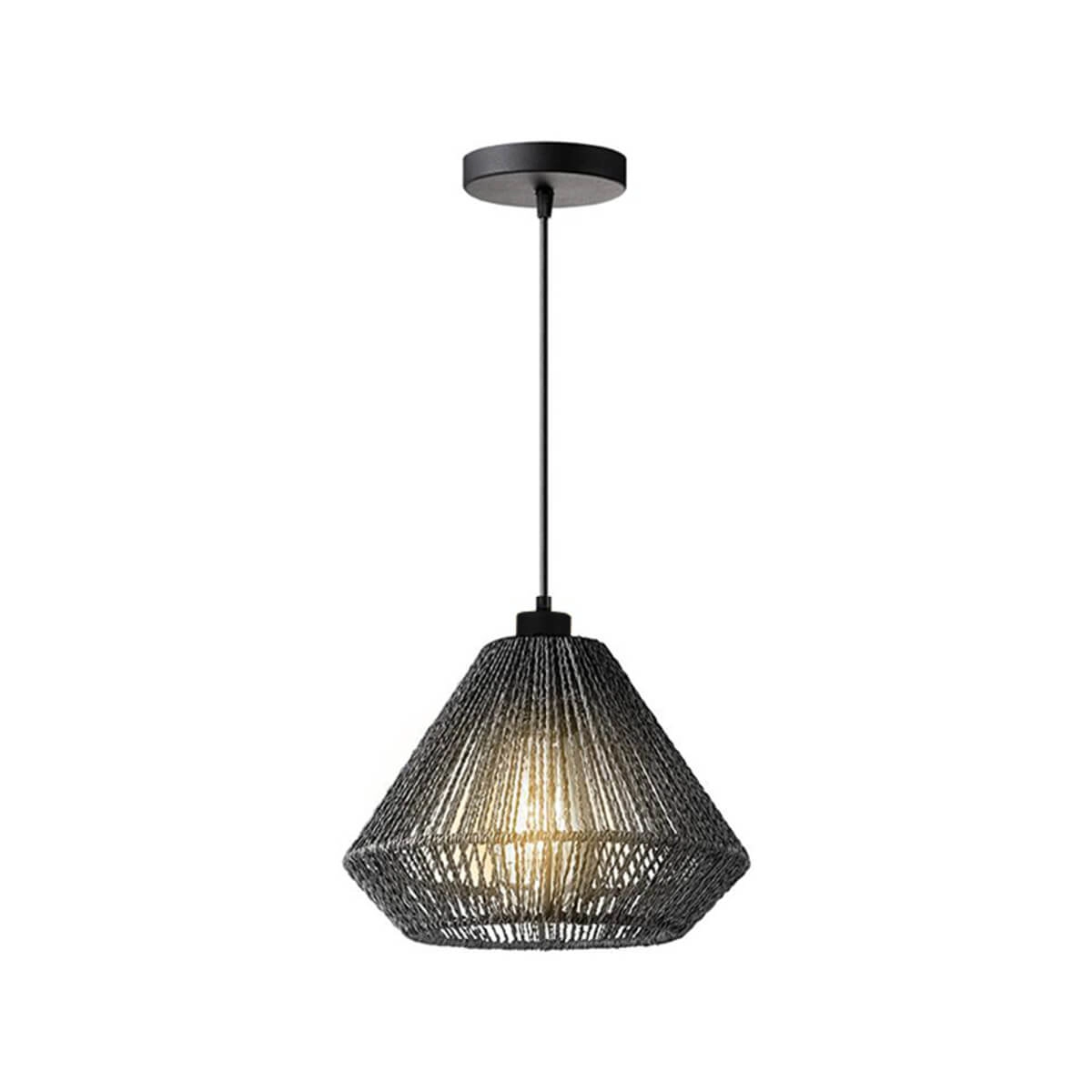 Lampe suspendue en jute noir Ibiza Ø 25 cm Lampe suspendue en jute noir Ibiza Ø 25 cm