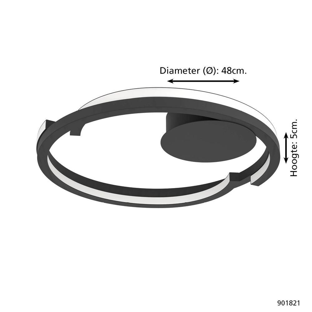 Plafonnier Mezzomonte noir Eglo 9008606360185