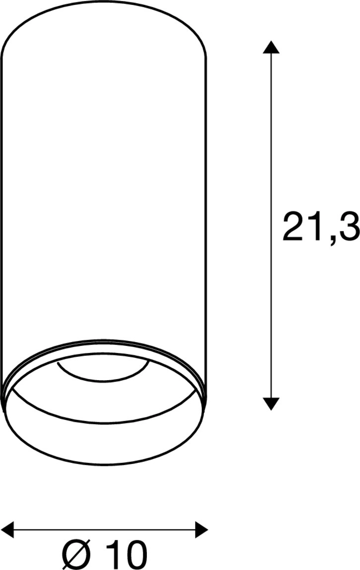Spot en saillie Numinos L cylindre noir 2700K - 24 deg SLV 4024163244640