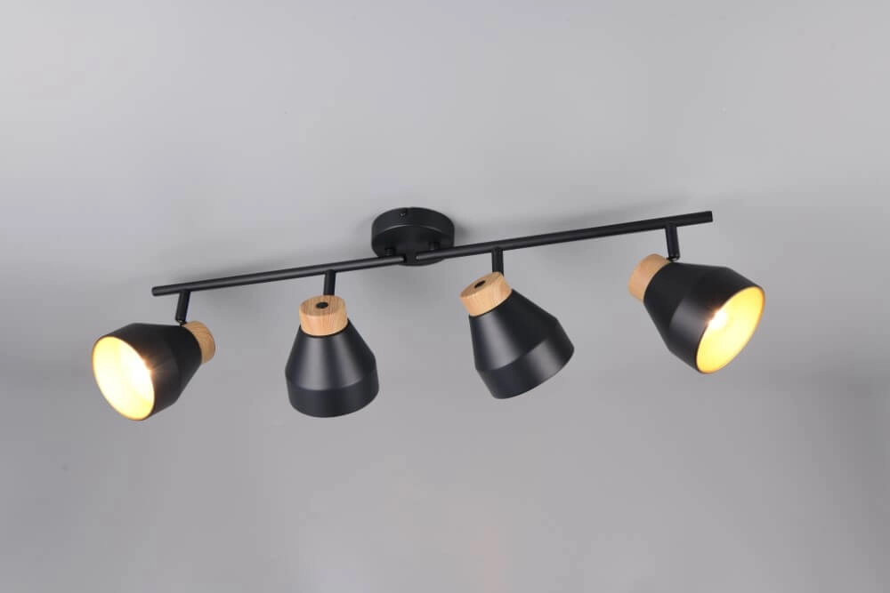 Plafonnier design 4 lumières Valentin noir Trio 4017807637434