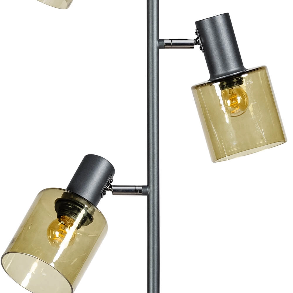 Lampadaire en verre Sledge Glass 3 lumières noir avec verre doré ETH 8720195302889