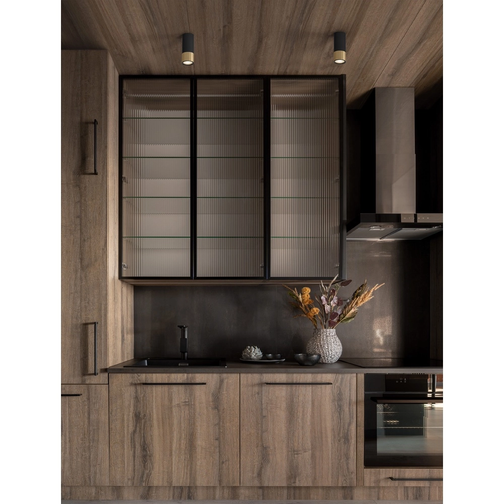 Spot de plafond Picto 15cm noir avec or Lyora 5212017430366