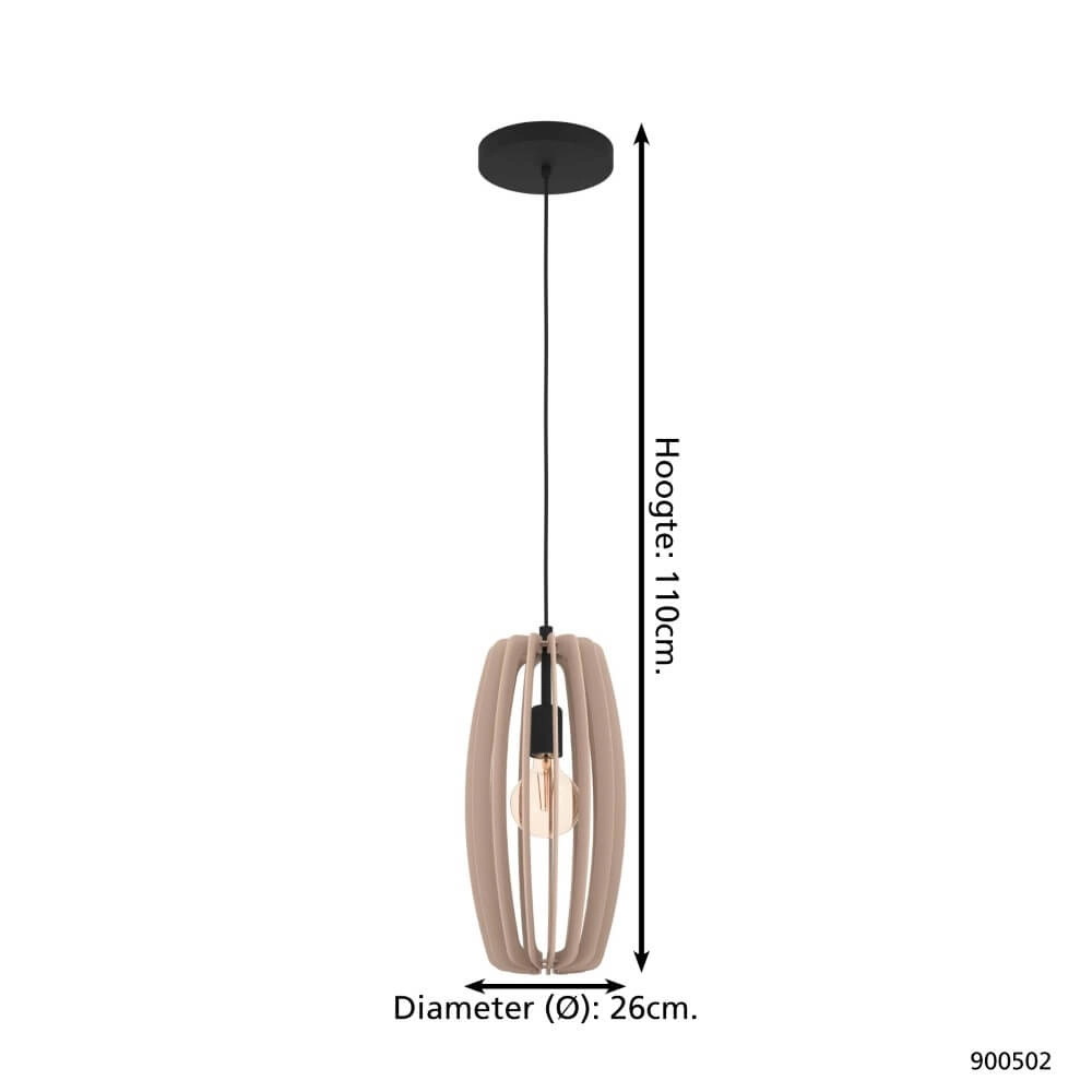 Lampe suspendue blanche Bajazzara Ø 26 cm Eglo 9008606244324