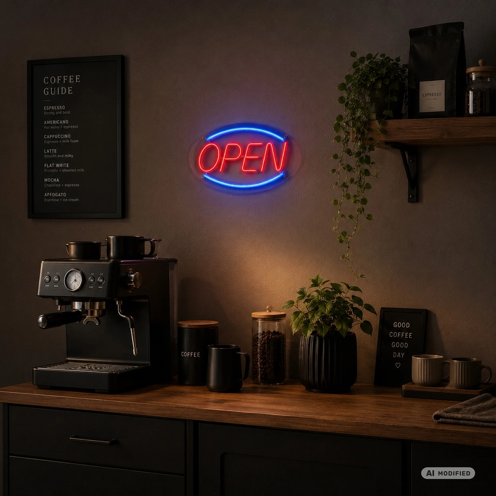 Lampe murale au néon Neon-Tales « Ouvert » Brilliant 4004353477850