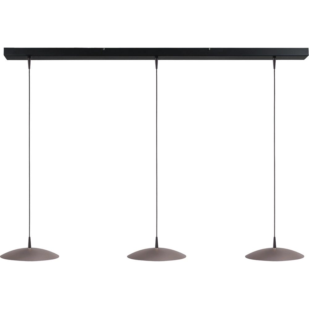Lampe pendante à 3 lampes Scala 130 cm noir avec nickel Ø 25 cm