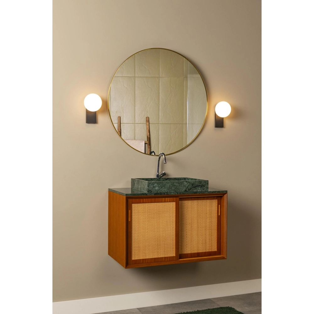 Lampe murale Tassa IP44 noir avec sphère blanche Lucide 5411212570079