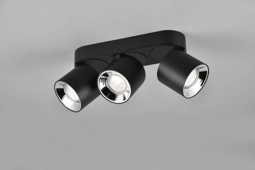 Plafonnier Guayana 3 lumières noir Trio 4017807573992