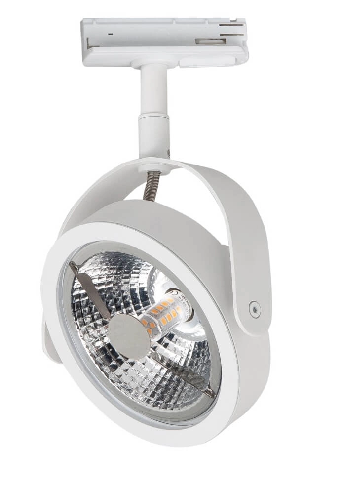 Grand spot sur rail monophasé Malta blanc - G9