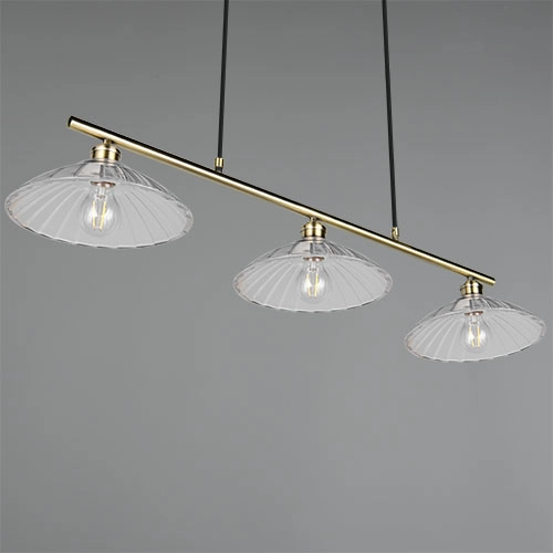Lampe pendante classique Eluna Vieille laiton à 3 lumières Trio 4017807682526