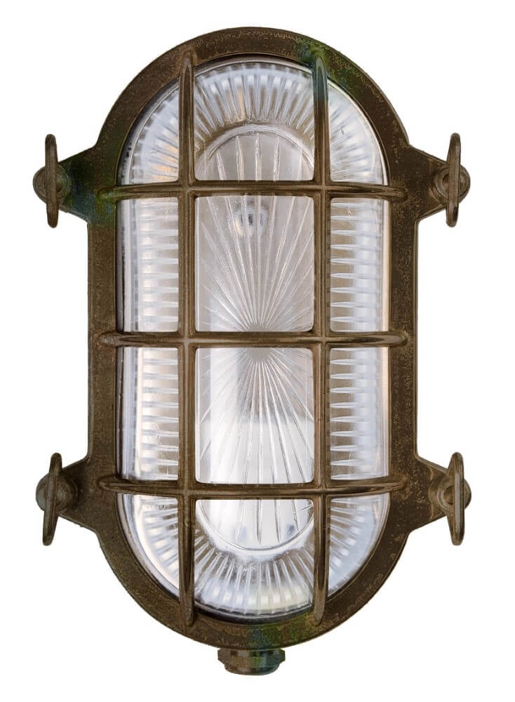 Applique murale en laiton Tortuga verre transparent