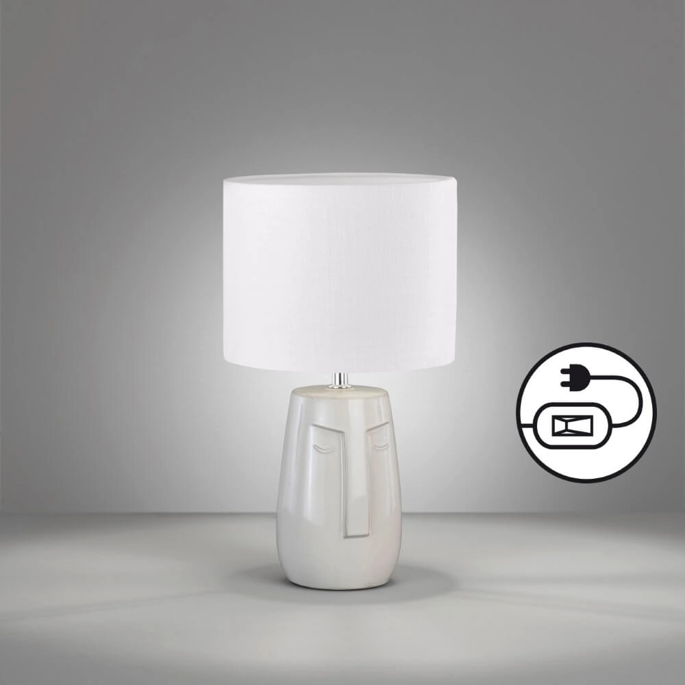 Lampe de table Face Ø 22cm blanc Fischer & Honsel 4003694507158