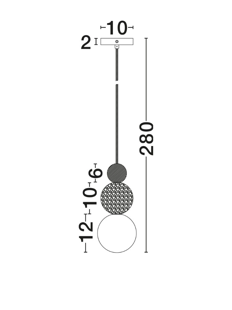 Lampe pendante de conception Maris Ø 12cm Lyora 5212017493354