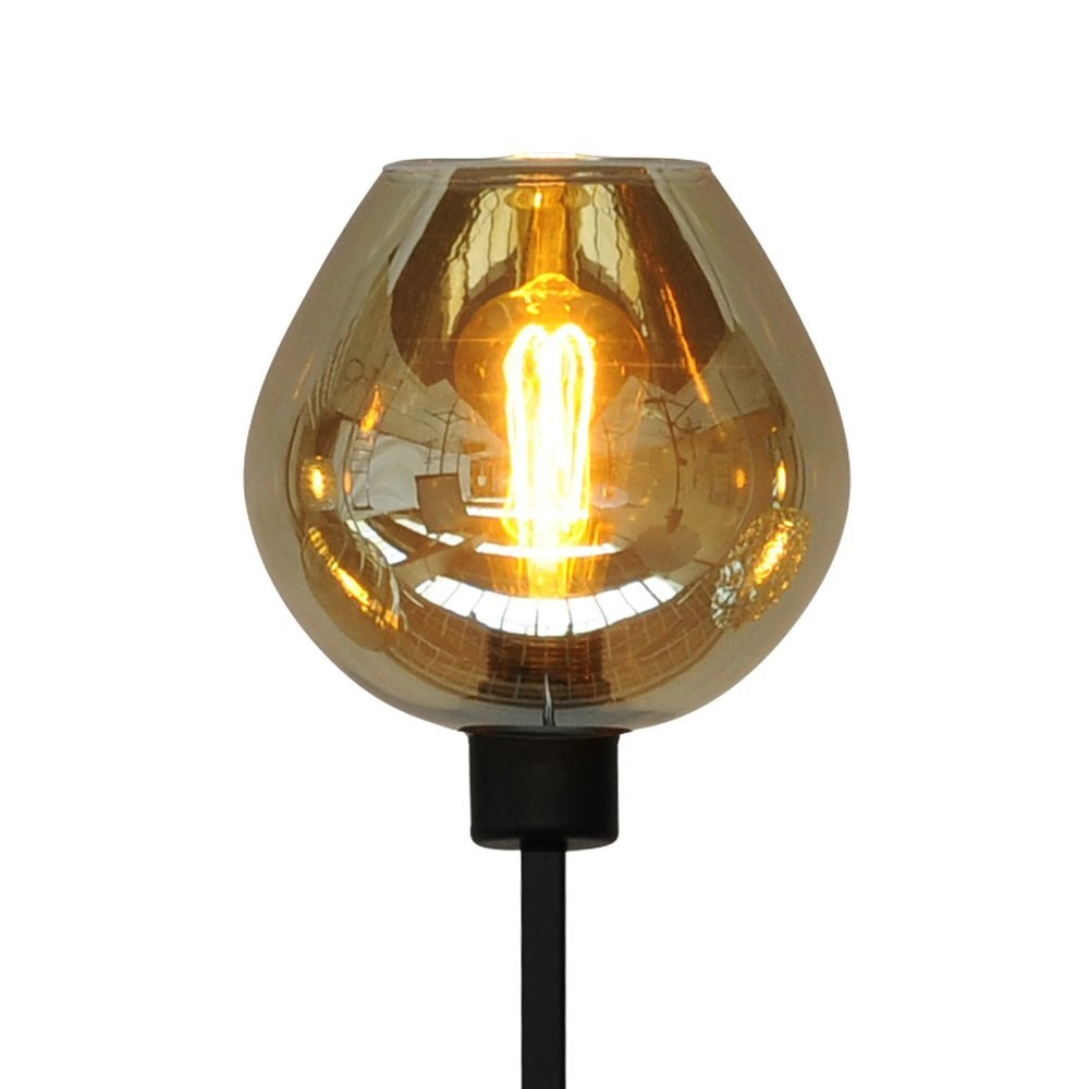 Lampadaire noir Quinto Smoke avec verre fumé Masterlight 8718121220062