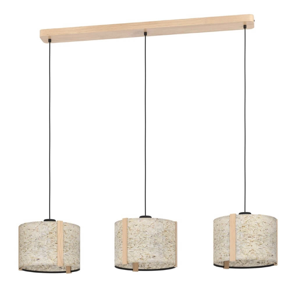Lampe suspendue 3 lumières Hontongas avec des nuances beiges