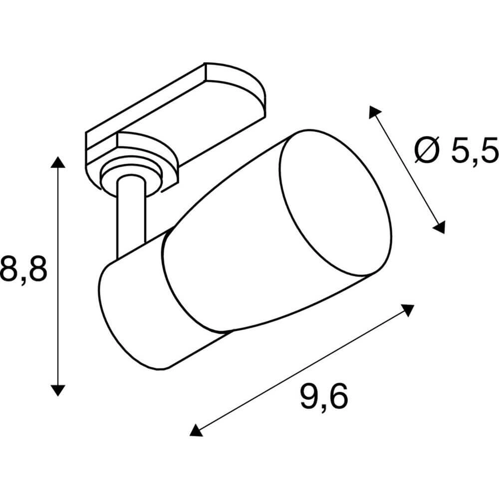 Spot ferroviaire Puri 2.0 Dome Blanc triphasé SLV 4024163294522