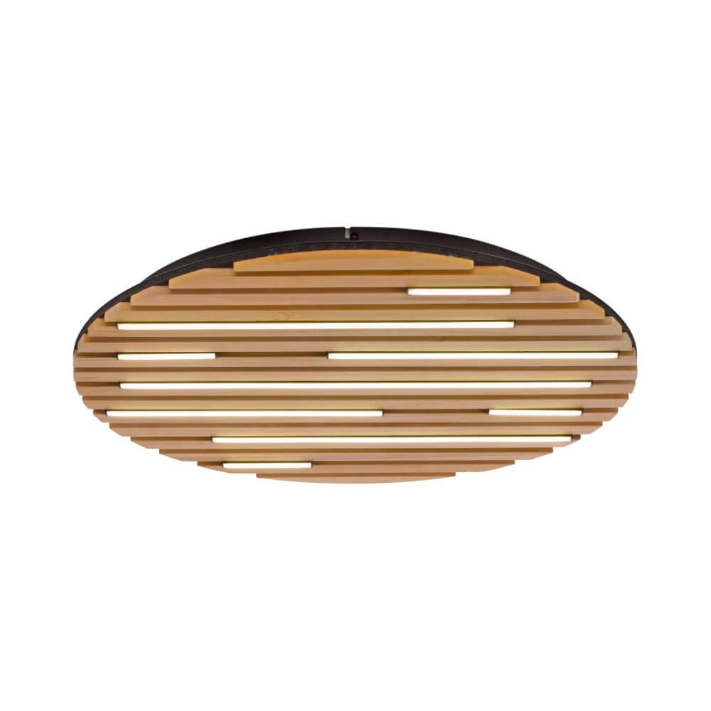 Plafonnier rond Q-Akustik Bois Ø 60cm Paul Neuhaus 4012248385364