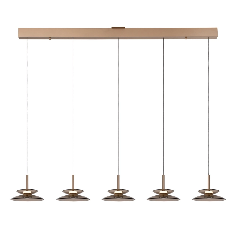 Lampe pendante de salle à manger Santiago Led - champagne - 5x Ø 23cm