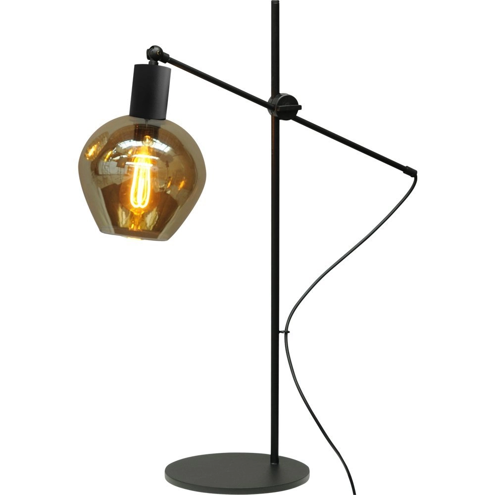Lampe de table noire Bounty avec verre blackline