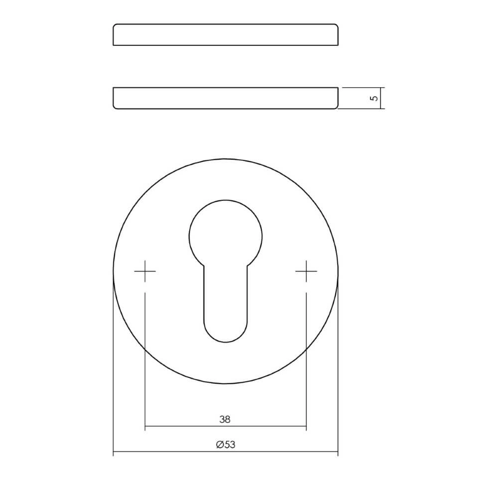 Lot de 2 rosaces cylindriques Tira Acier inoxydable Ø 53mm Intersteel 8714186635353
