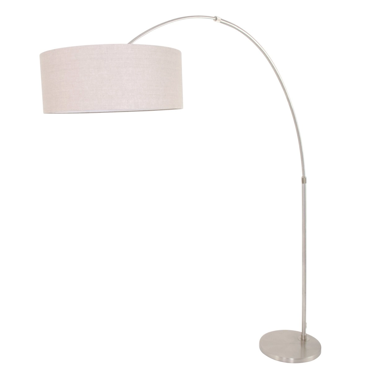 Lampe à arc Gramineus 50 Acier inoxydable avec capot en cuir marron Lampe à arc Gramineus 50 Acier inoxydable avec capot en cuir marron